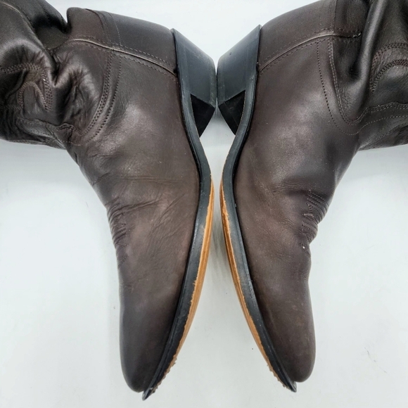 OLD WEST Mens Western Brown Leather Cowboy Boots SCM3051 Size 13 EE
